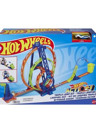 Трек игрушечный "тройная петля" hot wheels1 фото