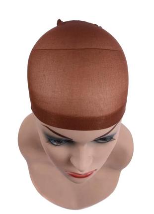 Сеточка шапочка под парик коричневая 2 шт. в упаковке, для фиксации волос для сна4 фото