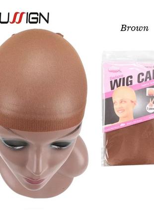 Сеточка шапочка под парик коричневая 2 шт. в упаковке, для фиксации волос для сна10 фото