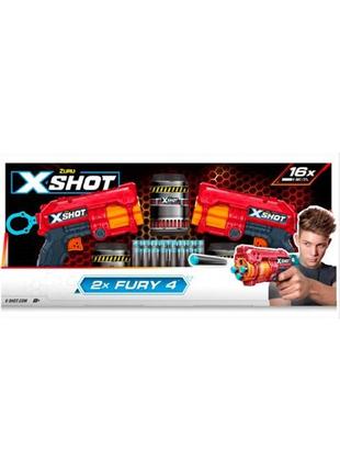 Бластер x-shot red excel fury 4 2 pk (36329r)