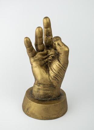 Статуетка рука "ок!" (окей) 24 см   сп514-3 бронза2 фото