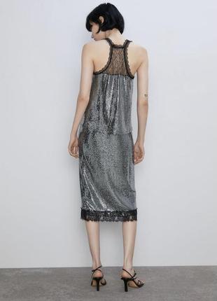 💝💝💝  женская юбка с кружевом / жіноча спідниця блискуча бренд zara3 фото