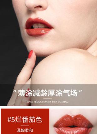 Оксамитова матова помада для губ images charm silky lipstick тон 5 sherry red - червоно - морквяний 3.8г