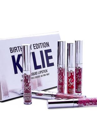 Набір рідких матових помад kylie birthday edition matte liquid lipstick