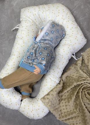 Детская ортопедическая подушка с бортиками, кокон детский3 фото