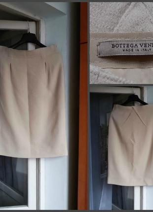 Шерстяная юбка миди с карманами bottega veneta