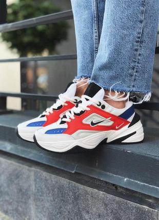 Nike m2k tekno кожаные женские кроссовки найк в белом цвете (весна-лето-осень)😍2 фото