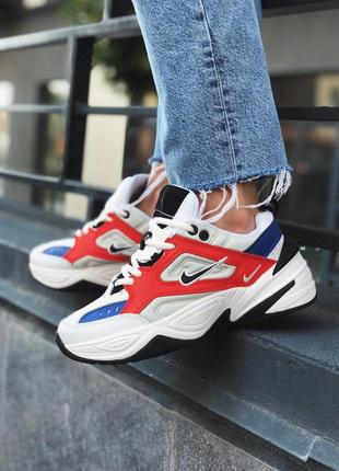 Nike m2k tekno кожаные женские кроссовки найк в белом цвете (весна-лето-осень)😍1 фото