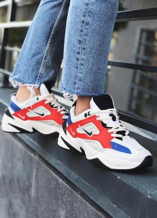 Nike m2k tekno кожаные женские кроссовки найк в белом цвете (весна-лето-осень)😍6 фото