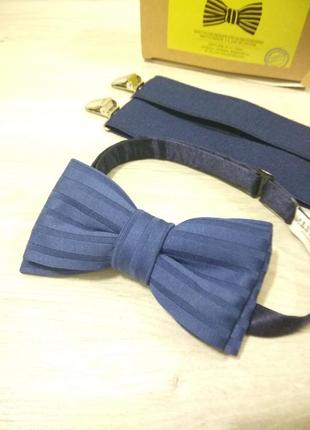 Стильний краватка метелик в синьому кольорі. метелик.1 фото