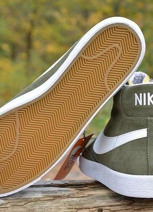 Оригинал nike! высокие мужские кеды модель  blazer retro sneakers in green найк4 фото