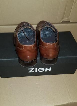 Чоловічі коричневі туфлі zign, 40 розмір5 фото