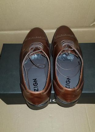 Чоловічі коричневі туфлі zign, 40 розмір4 фото