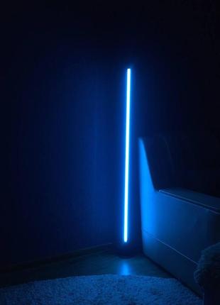 Підлоговий кутовий led торшер 1.5 м лід лампа нічник rgb підсвічування два види управління (bon)6 фото