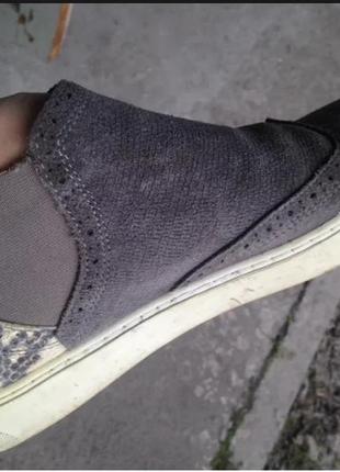 Ботинки туфли серые натуральная кожа замш3 фото