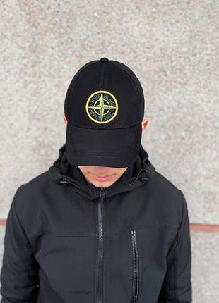 Кепка stone island черная летняя мужская женская | бейсболка стон айленд спортивная (bon)