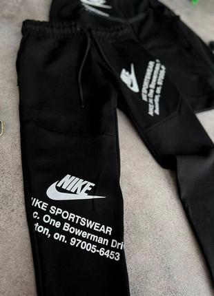 Мужской спортивный костюм nike tech черный с капюшоном на молнии найк теч толстовка и штаны весенний (bon)5 фото