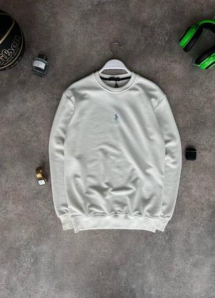 Мужской свитшот polo ralph lauren молочный весенний осенний | мужская кофта поло без капюшона (bon)