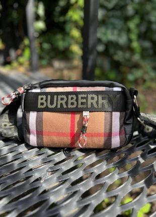 Чоловіча сумка через плече burberry текстиль крос-боді барбері (bon)
