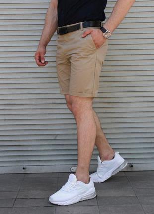 Мужские классические шорты бежевые на лето короткие бриджи повседневные (bon)3 фото