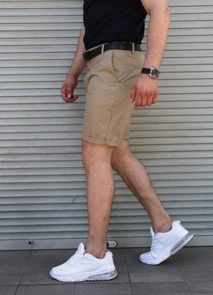 Мужские классические шорты бежевые на лето короткие бриджи повседневные (bon)4 фото