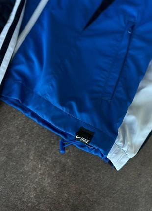 Чоловічий спортивний костюм nike синій із білим із плащової тканини без капюшона весняні осінній (bon)6 фото