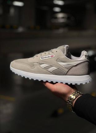 Мужские кроссовки reebok classic total silver в сетку рибок класик серые демисезонные (bon)