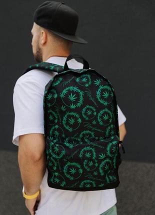 Рюкзак міський із принтом листя портфель із принтом для навчання і для повсякденного носіння (bon)1 фото