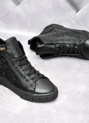 Calvin klein зимние ботинки ск-10 черные1 фото