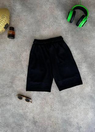 Мужские спортивные шорты nike черные с серым на лето хлопковые с карманами найк (bon)4 фото