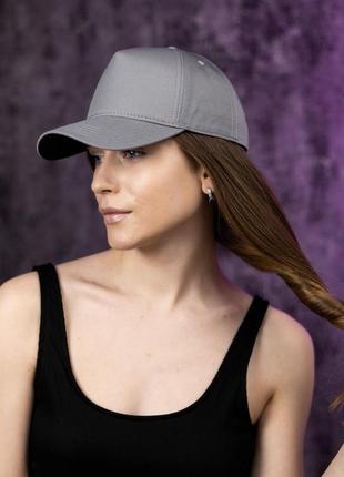 Женская кепка серая на лето бейсболка-тракер хлопковая с фиксатором размера (bon)
