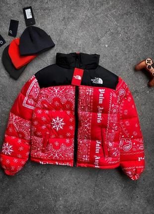 Чоловіча жіноча зимова куртка the north face пуховик оверсайз до -30*с тнф унісекс червона (bon)