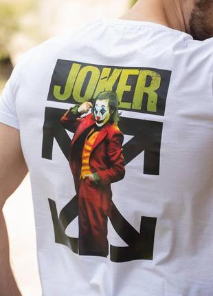 Мужская футболка joker джокер белая с принтом (bon)3 фото