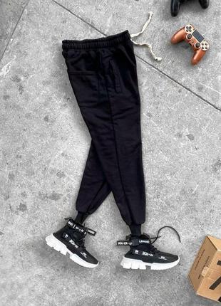 Чоловічі спортивні штани демісезонні чорні baza жуйки трикотанні легені весняні осінні осінні (bon)
