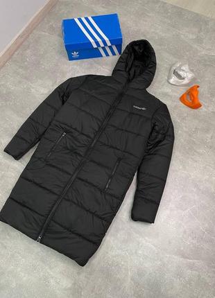Чоловіча зимова парка adidas спортивна чорна до -25 °c  ⁇  куртка адідас подовжена пуховик з капюшоном теплий (bon)8 фото
