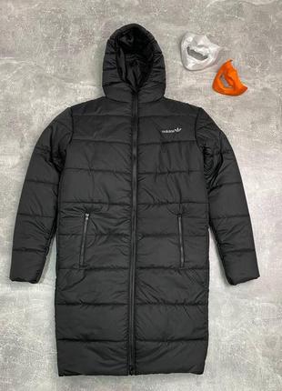 Чоловіча зимова парка adidas спортивна чорна до -25 °c  ⁇  куртка адідас подовжена пуховик з капюшоном теплий (bon)7 фото