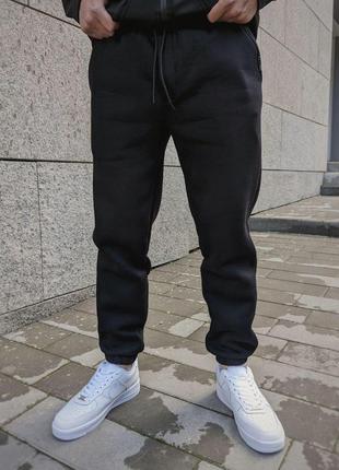 Чоловічі зимові спортивні штани на флісі сірі з начосом (bon)3 фото