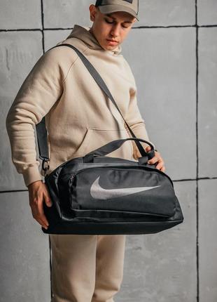 Дорожная спортивная сумка nike черная мужская для спорт зала, тренировок, путешествий (bon)