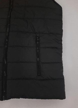 Мужская жилетка nike черная без капюшона из плащевки весення осенняя | безрукавка найк демисезонная (bon)7 фото