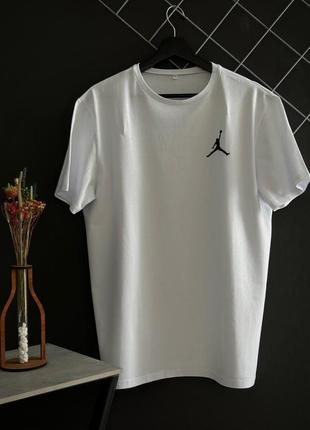Чоловічий літній костюм 3в1 jordan футболка + шорти + панамка білий із чорним комплектом джордан на літо (bon)5 фото