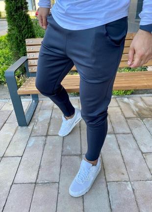 Чоловічі штани-дайвінг із поясом на гумці сірі штани звужені зі змійкою весняні (bon)3 фото
