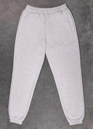Мужские зимние спортивные штаны серые на флисе утепленные (bon)2 фото