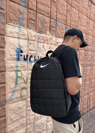 Рюкзак nike спортивный черный мужской женский портфель найк городской с кожаным дном (bon)6 фото