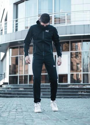 Мужской спортивный костюм under armour черный весенний осенний  | комплект андер армор демисезонный (bon)