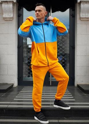 Мужской патриотический спортивный костюм желто-синий ukr live толстовка и штаны (bon)