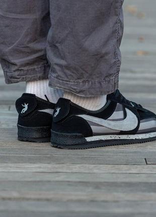 Мужские кроссовки nike cortez x union черные замшевые найк кортез весенние осенние (bon)7 фото