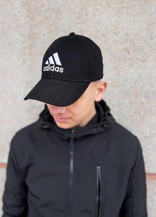Чоловіча кепка adidas котонова чорна  ⁇  бейсболка жіноча адідас на літо (bon)