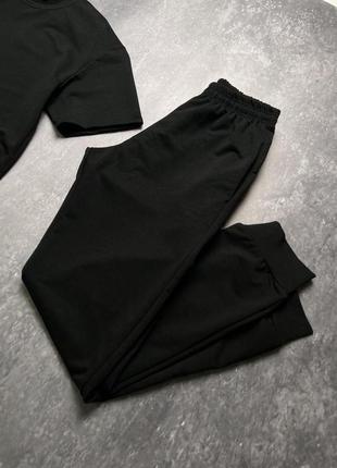 Чоловічий спортивний костюм оверсайз футболка + штани літній чорний комплект повсякденний на літо (bon)2 фото