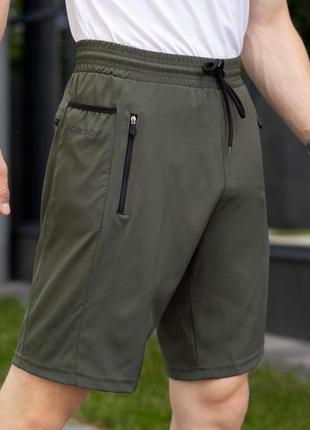 Мужские шорты из ткани софт повседневные прямые хаки на лето (bon)3 фото