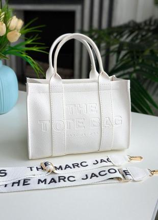 Женская сумка шопер the tote bag marc jacobs белая подарочная сумка марк джейкобс (bon)